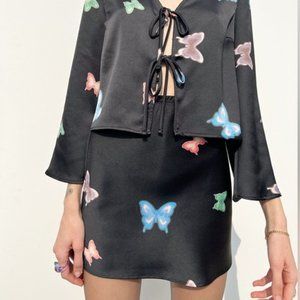 Lisa Says Gah Sarah Mini Skirt in Mariposa Black